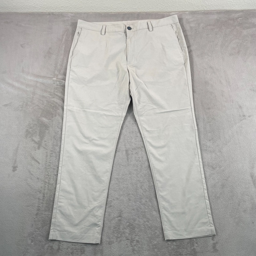 Tommy Bahama On Par IslandZone Flat Front Pants Men 38x28.5 Beige Golf NWOT $138
